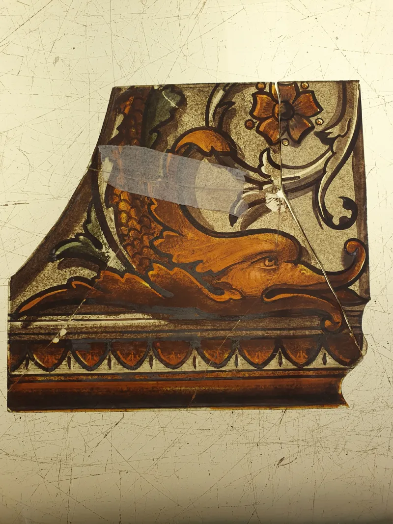 Morceau de vitrail ancien